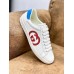 Gucci Men's White Ace Sneaker With Red Interlocking G