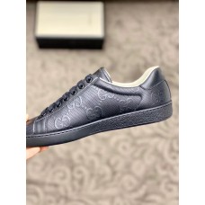 Gucci Men's Black Ace GG Embossed Sneakers