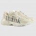 Gucci Men's Rhyton Sneakers With Thank Print