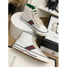 Gucci Men's Tennis 1977 High Top Sneakers In White GG Fabric