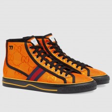 Gucci Men's Tennis 1977 Off The Grid High Top Orange Sneakers
