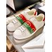 Gucci Men's White Ace Sneakers With Elastic Web