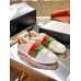 Gucci Men's White Ace Sneakers With Elastic Web