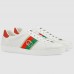 Gucci Men's White Ace Sneakers With Web Interlocking G