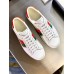 Gucci Men's White Ace Sneakers With Web Interlocking G