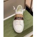 Gucci Men's White Ace Sneakers With Elastic Web Interlocking G