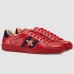 Gucci Men's Ace Embroidered Bees Red Sneaker