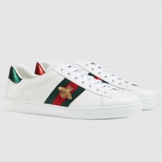 Gucci Men's Ace Embroidered Bees White Sneaker