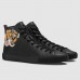 Gucci Men's Black High-top Sneaker With Tiger