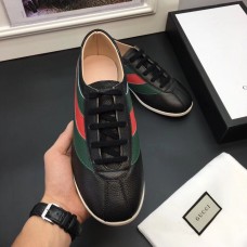 Gucci Men's Black Low-top Sneaker With Web