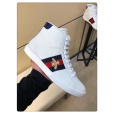 Gucci Men's Ace Embroidered Bee High-top White Sneaker