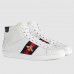 Gucci Men's Ace Embroidered Bee High-top White Sneaker