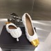 Bottega Veneta White Quilted Pumps With Metal Toe