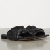 Bottega Veneta BV Lido Flat Sandals In Black Lambskin