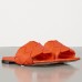 Bottega Veneta BV Lido Flat Sandals In Orange Lambskin