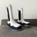 Bottega Veneta BV Tire Boots In White Calfskin
