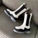 Bottega Veneta BV Tire Boots In White Calfskin