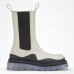 Bottega Veneta BV Tire Boots In White Calfskin