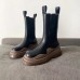 Bottega Veneta BV Tire Boots In Black Calfskin