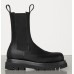 Bottega Veneta BV Lug Boots In Black Calfskin