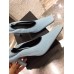 Bottega Veneta Squared Toe Pumps 85mm In Blue Leather