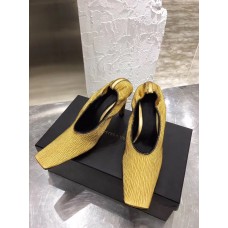 Bottega Veneta Squared Toe Pumps 85mm In Gold Leather