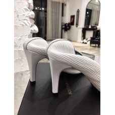 Bottega Veneta Squared Toe Pumps 85mm In White Leather