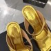 Bottega Veneta Square Toe Mules In Gold Leather