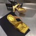 Bottega Veneta Square Toe Mules In Gold Leather