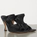 Bottega Veneta Square Toe Mules In Black Leather