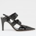 Bottega Veneta The Point Slingback Sandals In Black Lambskin