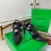 Bottega Veneta The Point Slingback Sandals In Black Lambskin