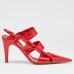 Bottega Veneta The Point Slingback Sandals In Red Lambskin