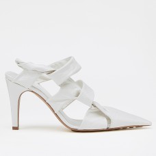 Bottega Veneta The Point Slingback Sandals In White Lambskin