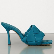 Bottega Veneta Lido Sandals In Blue Woven Leather