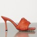 Bottega Veneta Lido Sandals In Orange Woven Leather