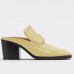 Bottega Veneta Mules In Butter Crocodile Embossed Leather