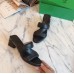 Bottega Veneta Band Sandals In Black Calfskin