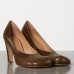 Bottega Veneta Bloc Pumps In Dark Brown Laville Leather