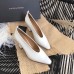 Bottega Veneta Almond Toe Pumps In White Nappa Leather