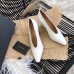 Bottega Veneta Almond Toe Pumps In White Nappa Leather