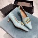 Bottega Veneta BV Madame Pumps In Blue Embossed Lizard