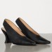 Bottega Veneta Almond Slingback Pumps In Black Nappa Leather