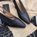 Bottega Veneta Almond Slingback Pumps In Black Nappa Leather