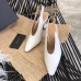 Bottega Veneta Almond Slingback Pumps In White Nappa Leather