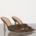 Bottega Veneta Square Toe Mules In Khaki Nappa Leather