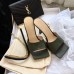 Bottega Veneta Square Toe Mules In Khaki Nappa Leather