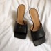 Bottega Veneta Square Toe Mules In Black Nappa Leather