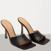 Bottega Veneta Square Toe Mules In Black Nappa Leather