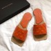 Bottega Veneta Intrecciato Slides In Orange Nappa Leather